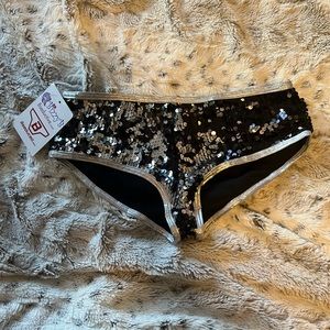 Bizzy B Festive Sequin Low Rise Booty Shorts